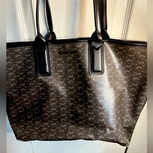 Michael Kors Black and Brown Signature Tote
